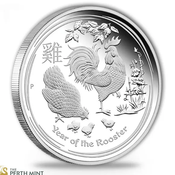 Lunar II - Hahn - Typeset Silber 2017 +Box *COA*