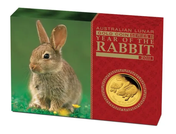 Lunar II- Hase - 1/10 Oz Gold Proof 2011 + Box + COA