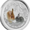 Lunar II Hase 2 Oz Silber farbig 2011 *