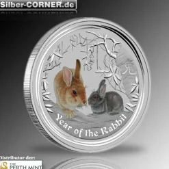 Lunar II Hase 10 Oz Silber farbig 2011*
