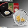 Lunar II Hase 1 Oz Silber gilded + Box + Zertifikat *