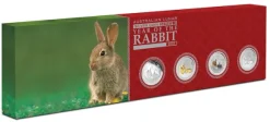 Lunar II Hase Typeset Silber 4 x 1 Unze 2011*