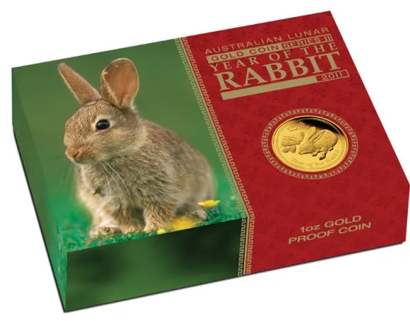 Lunar II - Hase - 1 Unze Gold Proof 2011 + Box + COA