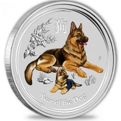 Lunar II - Hund - 1 Kg Silber farbig 2018*