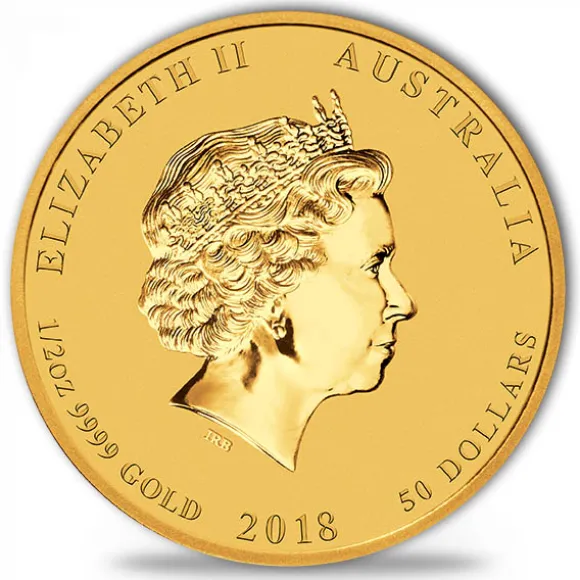 Lunar II Hund 1/2 Oz Gold 2018