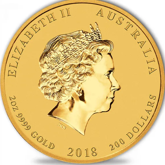 Lunar II - Hund - 2 Oz Gold 2018