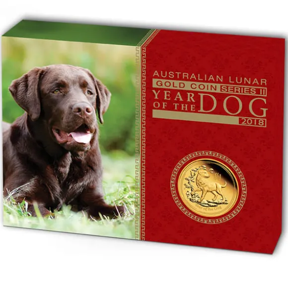 Lunar II - Hund - 1/10 Oz Gold Proof + Box + COA