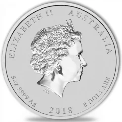 Lunar II - Hund - 5 Oz Silber 2018 *