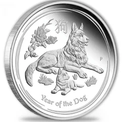 Lunar II - Hund - 1/2 Oz Silber Proof + Box + COA*