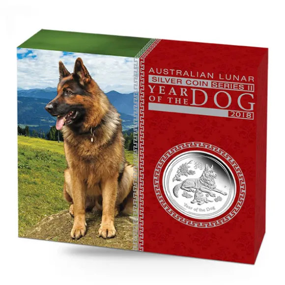 Lunar II - Hund - 1/2 Oz Silber Proof + Box + COA*