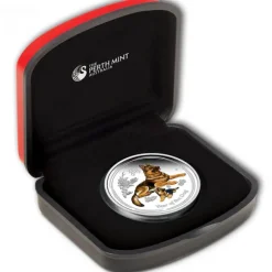 Lunar II - Hund - 1 Oz Silber Proof - farbig - 2018 Box + COA*
