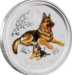 Lunar II - Hund - Typeset 4 x 1 Oz Silber 2018 +Box +COA*