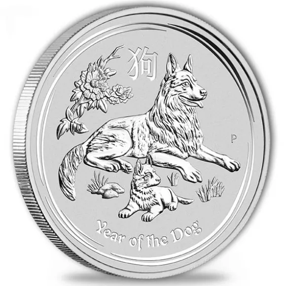 Lunar II - Hund - Typeset 4 x 1 Oz Silber 2018 +Box +COA*