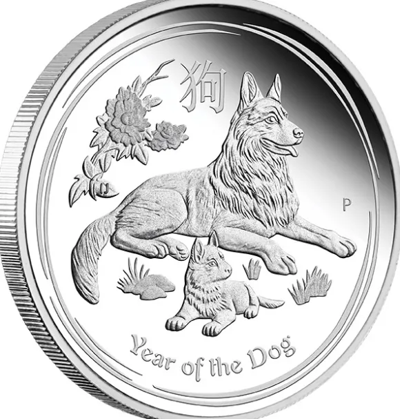 Lunar II - Hund - Typeset 4 x 1 Oz Silber 2018 +Box +COA*