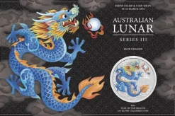 Lunar III 1 Oz Silber Blue Drache im Blister 2024