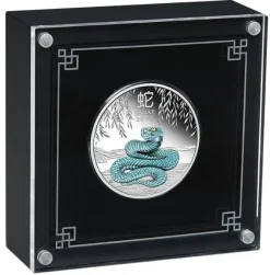 Lunar III 1 Oz Silber farbig Proof Schlange 2025*