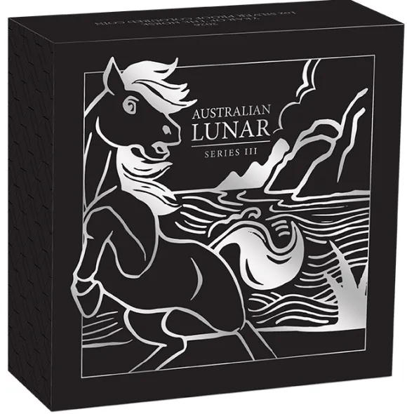 Lunar III Pferd 1 Oz Silber Proof farbig 2026 +Box +COA