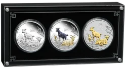Lunar III Ziege Trio-Set Silber 2027 +Box +COA