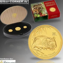 Lunar II - Jahr der Maus - 3-Coin-Set Gold Proof 2008