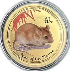 Lunar II Maus 1/2 Oz Gold farbig 2008