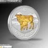 LunarII Ochse 1oz gilded +COA ohne Box *