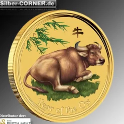 Lunar II - Ochse - 1 Oz Gold farbig 2009