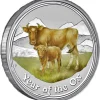 Lunar II - Ochse - 2 Oz Silber farbig 2009*
