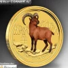 Lunar II 1/10 Oz Gold farbig Ziege