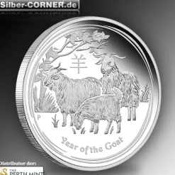 Lunar II 2 Oz Proof Silber Ziege 2015 + CoA *