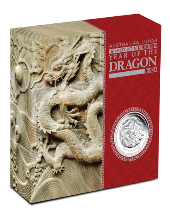 Lunar II 5 Oz Silber Proof Drache 2012 +Box +COA*