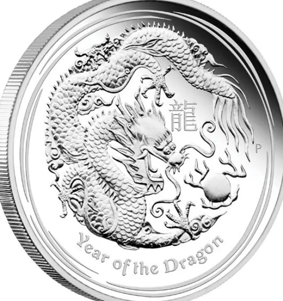 Lunar II 5 Oz Silber Proof Drache 2012 +Box +COA*