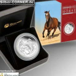 Lunar II 5 Oz Silber Proof Pferd + Box+CoA*