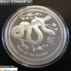 Lunar II 2 Oz Silber Proof Schlange 2013 + CoA *