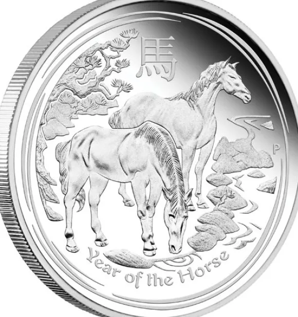 Lunar II - Pferd -3-Coin Set Proof Silber 2014 +Box +COA *