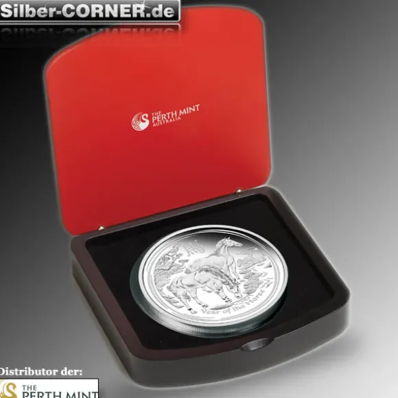 Lunar II Pferd 1 KG Proof Silber Box + CoA 2014*
