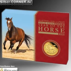 Lunar II Pferd 1/10 Oz Gold Proof + Box + CoA 2014