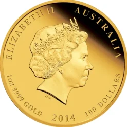 Lunar II Pferd 1 Oz Gold Proof 2014+ Box + COA