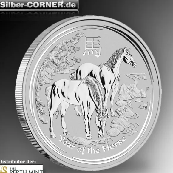 Lunar II - Pferd - 2 Oz Silber 2014*