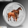 Lunar II - Pferd - 1/2 Oz Silber farbig*