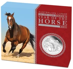 Lunar II - Pferd - 1/2 Oz Silber Proof 2014 + Box + CoA*