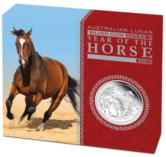 Lunar II - Pferd - 1/2 Oz Silber Proof 2014 + Box + CoA*