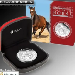 Lunar II - Pferd - 1/2 Oz Silber Proof 2014 + Box + CoA*