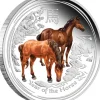 Lunar II - Pferd - 1/2 Oz Silber Proof farbig 2014 + Box + COA *