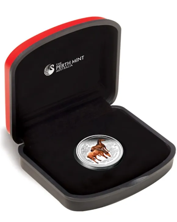 Lunar II - Pferd - 1/2 Oz Silber Proof farbig 2014 + Box + COA *