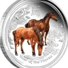 Lunar II Pferd 2 Oz Silber Proof farbig ANDA Special 2014*