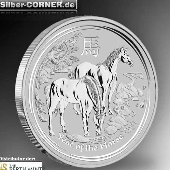 Lunar II - Pferd - 5 Unzen Silber 2014 *