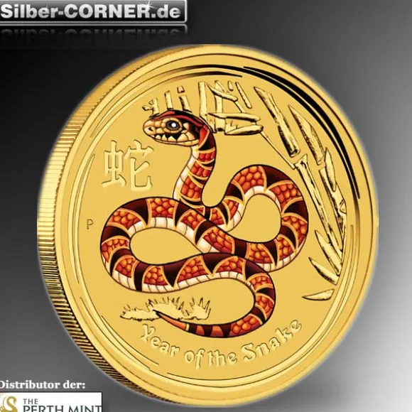 Lunar II Schlange 1 Oz Gold farbig 2013