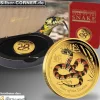 Lunar II Schlange 1/10 Oz Gold Proof farbig + Box + COA
