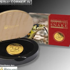 Lunar II Schlange 1/4 Oz Proof Gold + Box + CoA