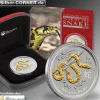 Lunar II Schlange 1 Oz Silber gilded / vergoldet 2013*